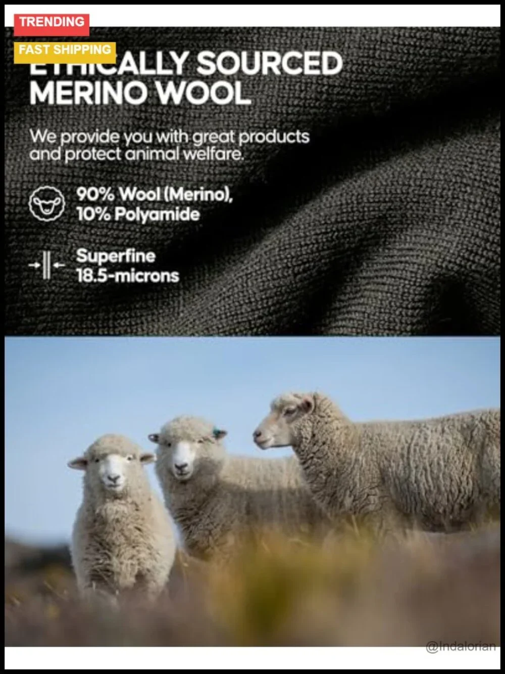 Merino Wool Scarf, Premium Quality Soft Winter Neckwear for Men Women